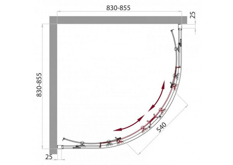 Душевое ограждение BelBagno Sela R-2-85-C-Cr 850x850x1900 мм