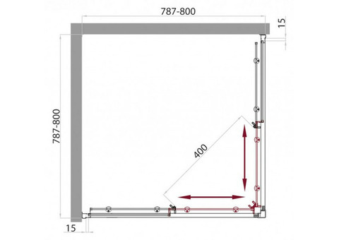 Душевое ограждение BelBagno Uno A-2-80-C-Cr 800х800x1850 мм