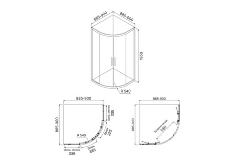 Душевое ограждение Iddis Zodiac ZOD6CR9i23 900х900х1950 мм