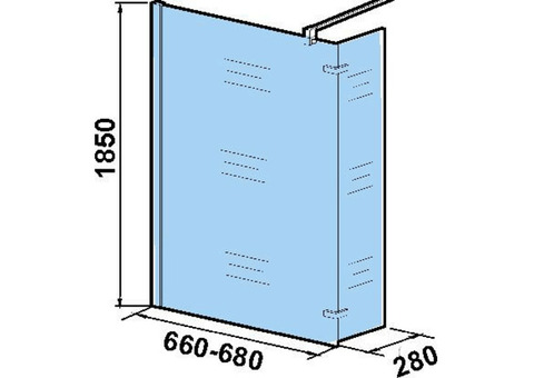 Душевое ограждение Weltwasser WW400 Walk-In 70G+30G 680х280х1850 мм