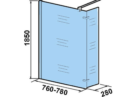 Душевое ограждение Weltwasser WW400 Walk-In 80G+30G 780х280х1850 мм