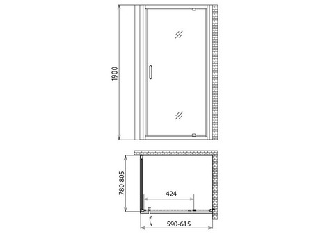 Душевой уголок Gemy Sunny Bay S28120-A80 600х800х1900 мм