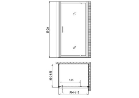 Душевой уголок Gemy Sunny Bay S28120-A85 600х850х1900 мм