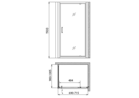 Душевой уголок Gemy Sunny Bay S28130-A100 700х1000х1900 мм