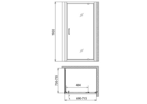 Душевой уголок Gemy Sunny Bay S28130-A75 700х750х1900 мм