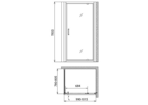 Душевой уголок Gemy Sunny Bay S28160-A80 1000х800х1900 мм