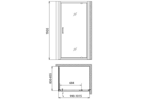 Душевой уголок Gemy Sunny Bay S28160-A85 1000х850х1900 мм