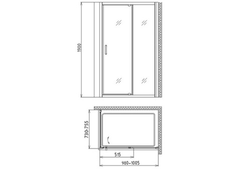 Душевой уголок Gemy Sunny Bay S28191A-A75 1000х750х1900 мм