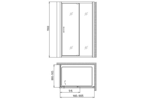 Душевой уголок Gemy Sunny Bay S28191A-A90 1000х900х1900 мм