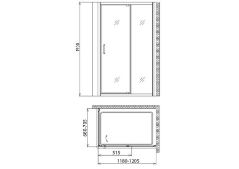 Душевой уголок Gemy Sunny Bay S28191B-A70 1200х700х1900 мм