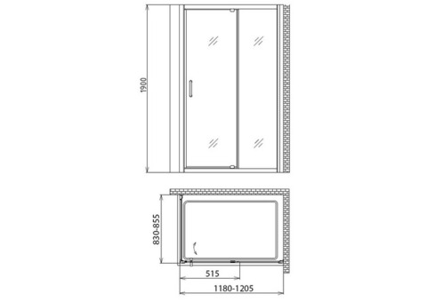 Душевой уголок Gemy Sunny Bay S28191B-A85 1200х850х1900 мм