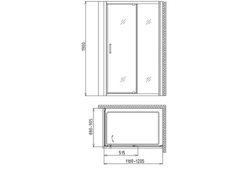 Душевой уголок Gemy Sunny Bay S28191B-A90 1200х900х1900 мм