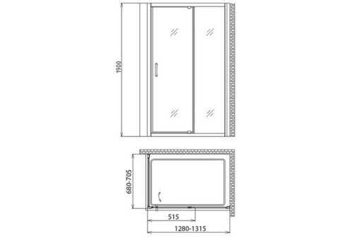 Душевой уголок Gemy Sunny Bay S28191D-A70 1300х700х1900 мм