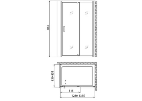 Душевой уголок Gemy Sunny Bay S28191D-A85 1300х850х1900 мм