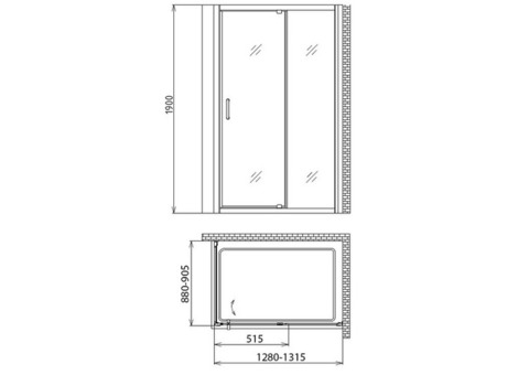 Душевой уголок Gemy Sunny Bay S28191D-A90 1300х900х1900 мм