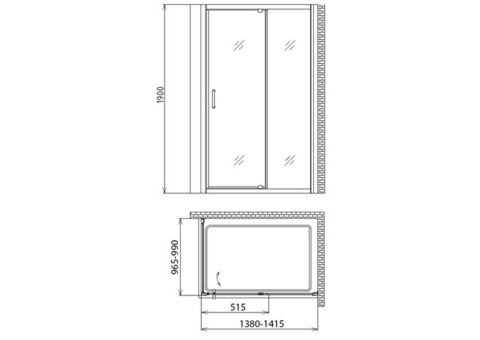 Душевой уголок Gemy Sunny Bay S28191E-A100 1400х1000х1900 мм