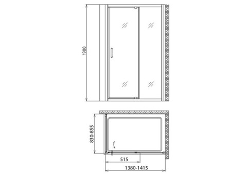 Душевой уголок Gemy Sunny Bay S28191E-A85 1400х850х1900 мм