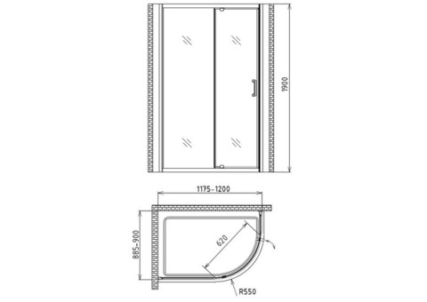 Душевой уголок Gemy Sunny Bay S28202 1200х900х1900 мм