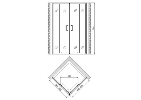 Душевой уголок Gemy Victoria S30162 1000х1000х1900 мм