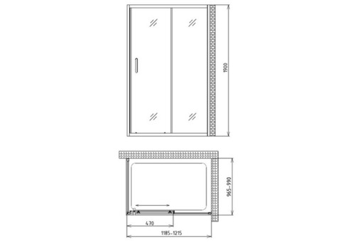 Душевой уголок Gemy Victoria S30191A-A100 1200х1000х1900 мм