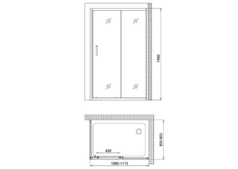 Душевой уголок Gemy Victoria S30191D-A85 1100х850х1900 мм