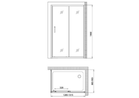 Душевой уголок Gemy Victoria S30191E-A90 1300х900х1900 мм