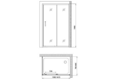 Душевой уголок Gemy Victoria S30191F-A80 1600х800х1900 мм