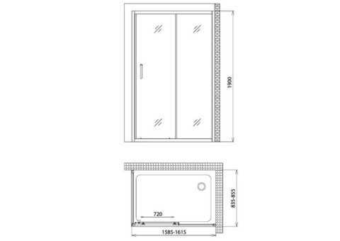 Душевой уголок Gemy Victoria S30191F-A85 1600х850х1900 мм