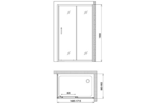 Душевой уголок Gemy Victoria S30191G-A90 1700х900х1900 мм