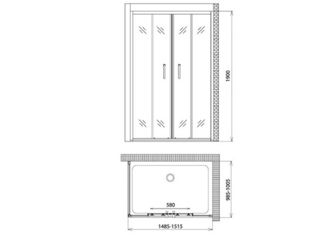 Душевой уголок Gemy Victoria S30192A-A100 1500х1000х1900 мм