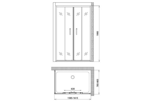 Душевой уголок Gemy Victoria S30192B-A80 1600х800х1900 мм