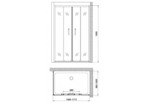 Душевой уголок Gemy Victoria S30192C-A100 1700х1000х1900 мм