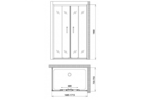 Душевой уголок Gemy Victoria S30192C-A75 1700х750х1900 мм