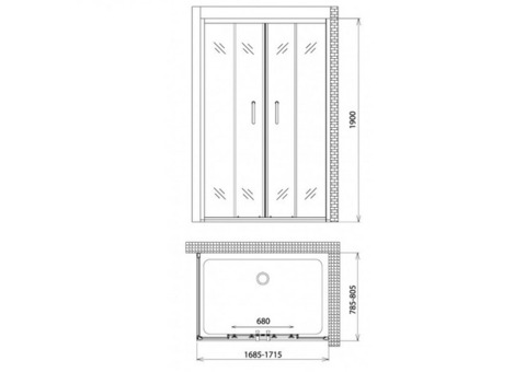 Душевой уголок Gemy Victoria S30192C-A80 1700х800х1900 мм