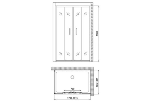 Душевой уголок Gemy Victoria S30192D-A100 1800х1000х1900 мм