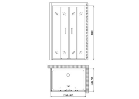 Душевой уголок Gemy Victoria S30192D-A70 1800х700х1900 мм