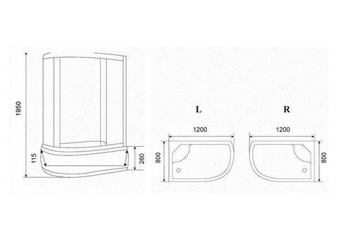 Душевой уголок Parly ZEM120R 1200х800х1950 мм