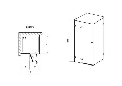 Душевой уголок Ravak Brilliant BSDPS-100/100 L Transparent хром