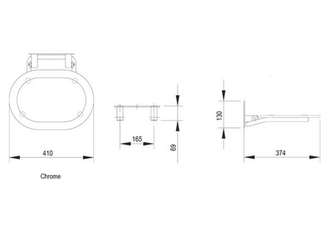Сиденье универсальное для душа Ravak Ovo Chrome Clear/Stainless