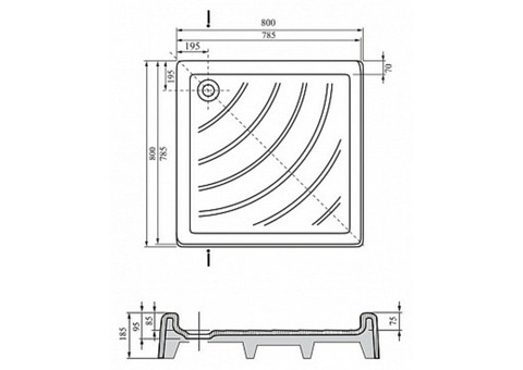 Поддон душевой Ravak Angela-80 PU квадратный 800x800 мм