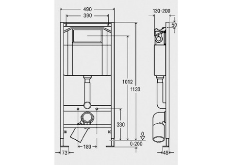 Монтажный стеллаж для подвесного унитаза Viega T3 Eco-Wc 606688 8180.26