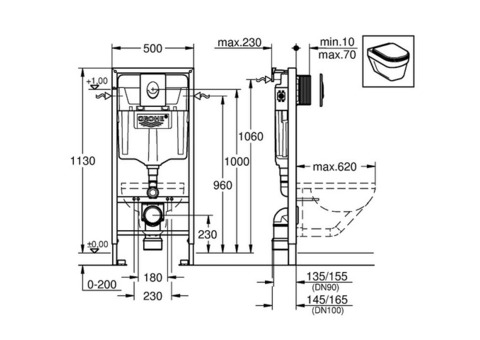 Система инсталляции для унитаза Grohe Rapid SL 38750001