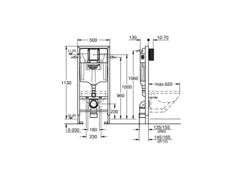 Система инсталляции для унитаза Grohe Rapid SL 38528001