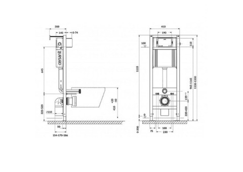 Инсталляция для унитаза Cersanit Aqua Smart M 40 63475 без клавиши смыва