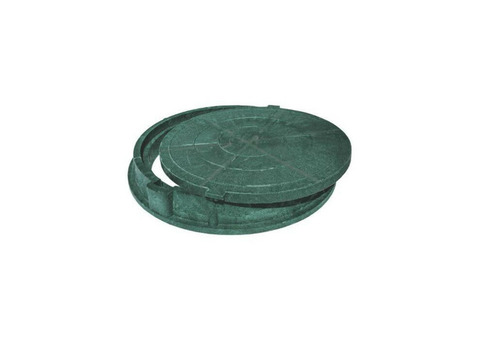 Люк полимер (легкий садовый) зелёный круглый 750х580 h=60мм 15кН Сантехкомплект