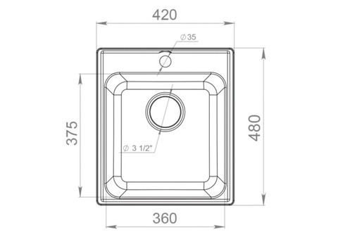 Кухонная мойка GranFest Quarz GF-Z17 420х480 мм композитная серая