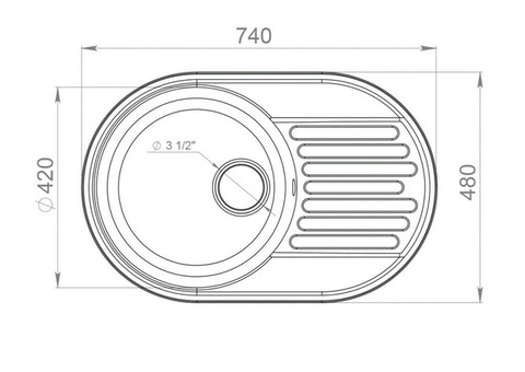 Кухонная мойка GranFest Quarz GF-Z18 740х480 мм композитная бежевая