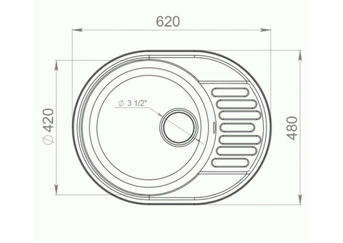 Кухонная мойка GranFest Quarz GF-Z58 620х480 мм композитная серая