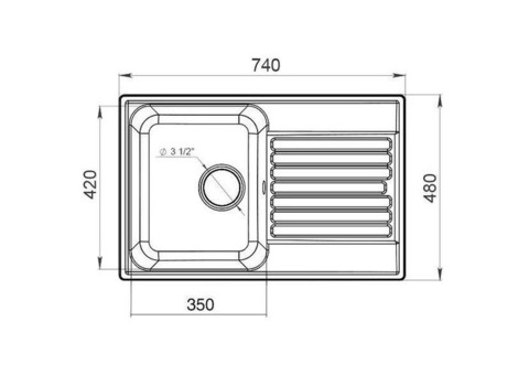 Кухонная мойка GranFest Quarz GF-Z78 740х480 мм композитная бежевая