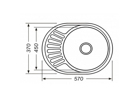 Кухонная мойка Premial 5745 овальная стальная полированная 0,8 мм